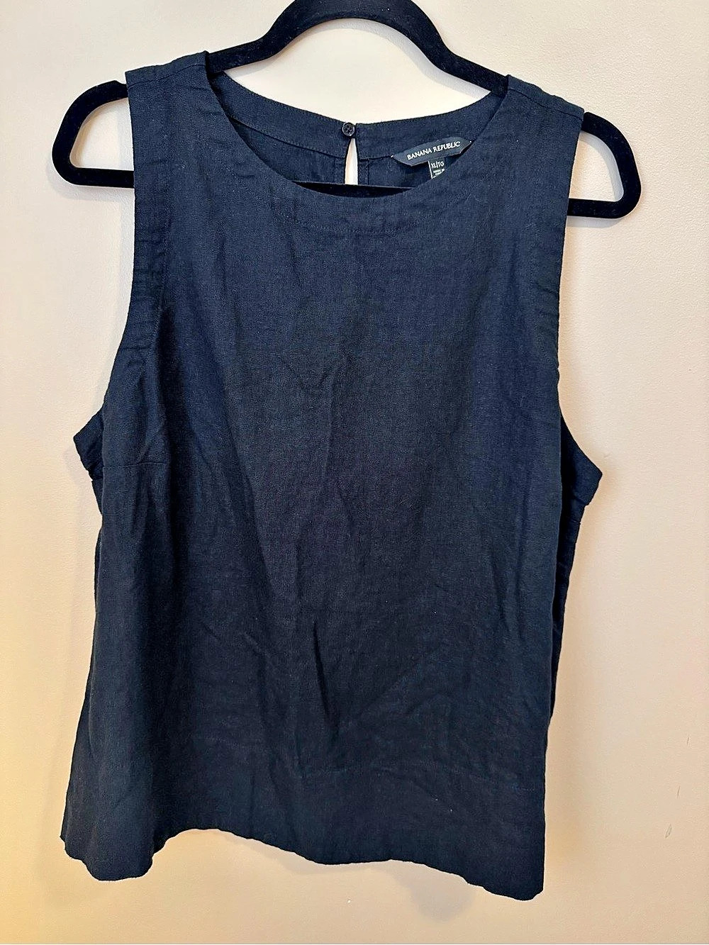 BANANA REPUBLIC Women's Black Linen Blend Sleeveless Tank Top XL
